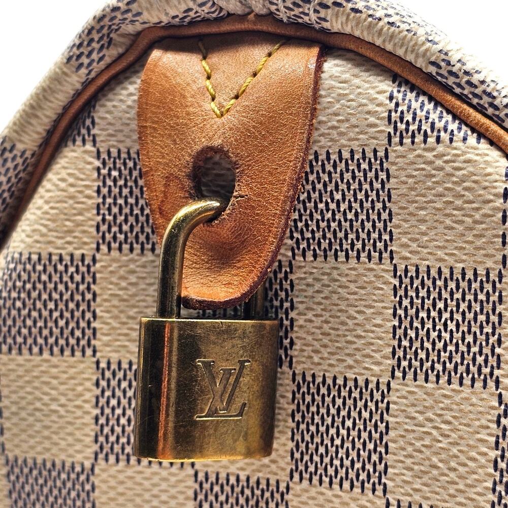 Louis Vuitton Speedy 35 Damier Azur Canvas Top Handle Bag Handbag N41535 - Picture 12 of 12